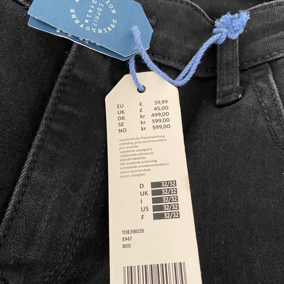 NWT Esprit black denim jeans with beading down the legs. - Picture 7 of 8